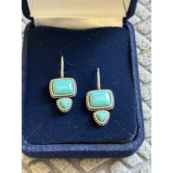 Montana Silversmiths Jewelry - Montana Silversmiths Turquoise Dangle Earrings Split Decision New In Box